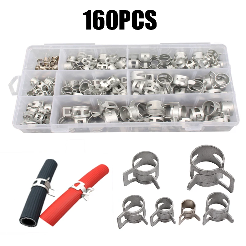 160pcs Fuel Fastener Spring Clip Vacuum Silicon Hose Clamp 6.5mm-18mm Autos Spring Clip Fuel Oil Water Hose Pipe Tube Clamp
160pcs Fuel Fastener Spring Clip Vacuum Silicon Hose Clamp 6.5mm-18mm Autos Spring Clip Fuel Oil Water Hose Pipe Tube Clamp
