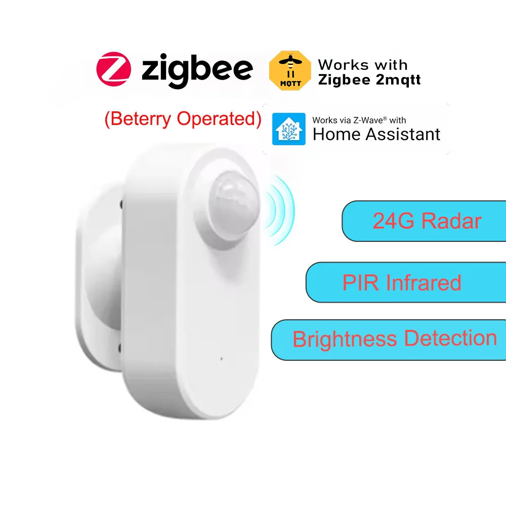 Умный датчик присутствия человека Zigbee, радар 24G MmWave + PIR, обнаружение яркости, поддержка батареи Zigbee2mqtt, домашний помощник
Умный датчик присутствия человека Zigbee, радар 24G MmWave + PIR, обнаружение яркости, поддержка батареи Zigbee2mqtt, домашний помощник