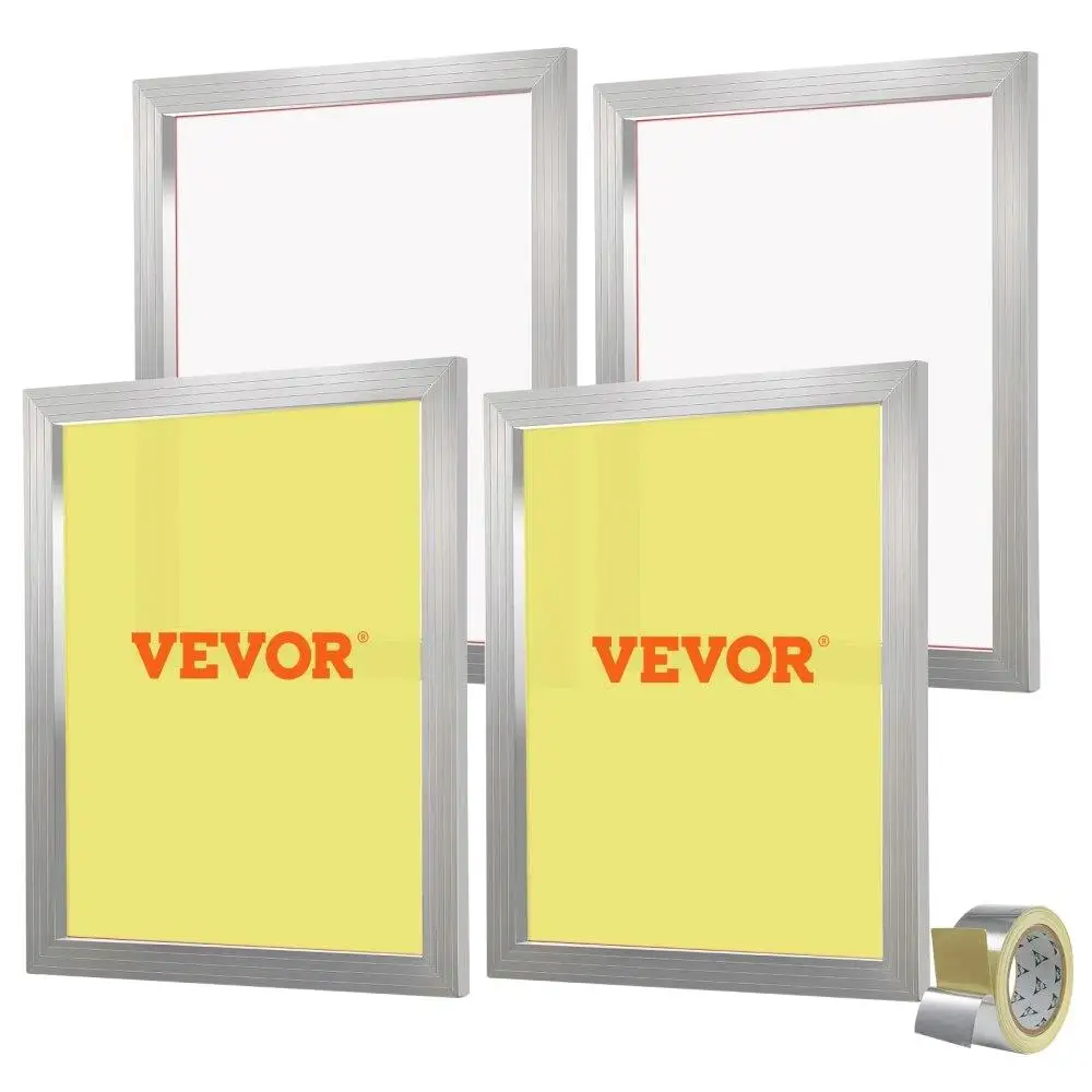 4 Piece Aluminum Screen Printing Frames 20x24 Inch 355 Mesh High Tension Nylon Mesh Sealing Tape DIY for t -Shirt Printing Kit
4 Piece Aluminum Screen Printing Frames 20x24 Inch 355 Mesh High Tension Nylon Mesh Sealing Tape DIY for t -Shirt Printing Kit