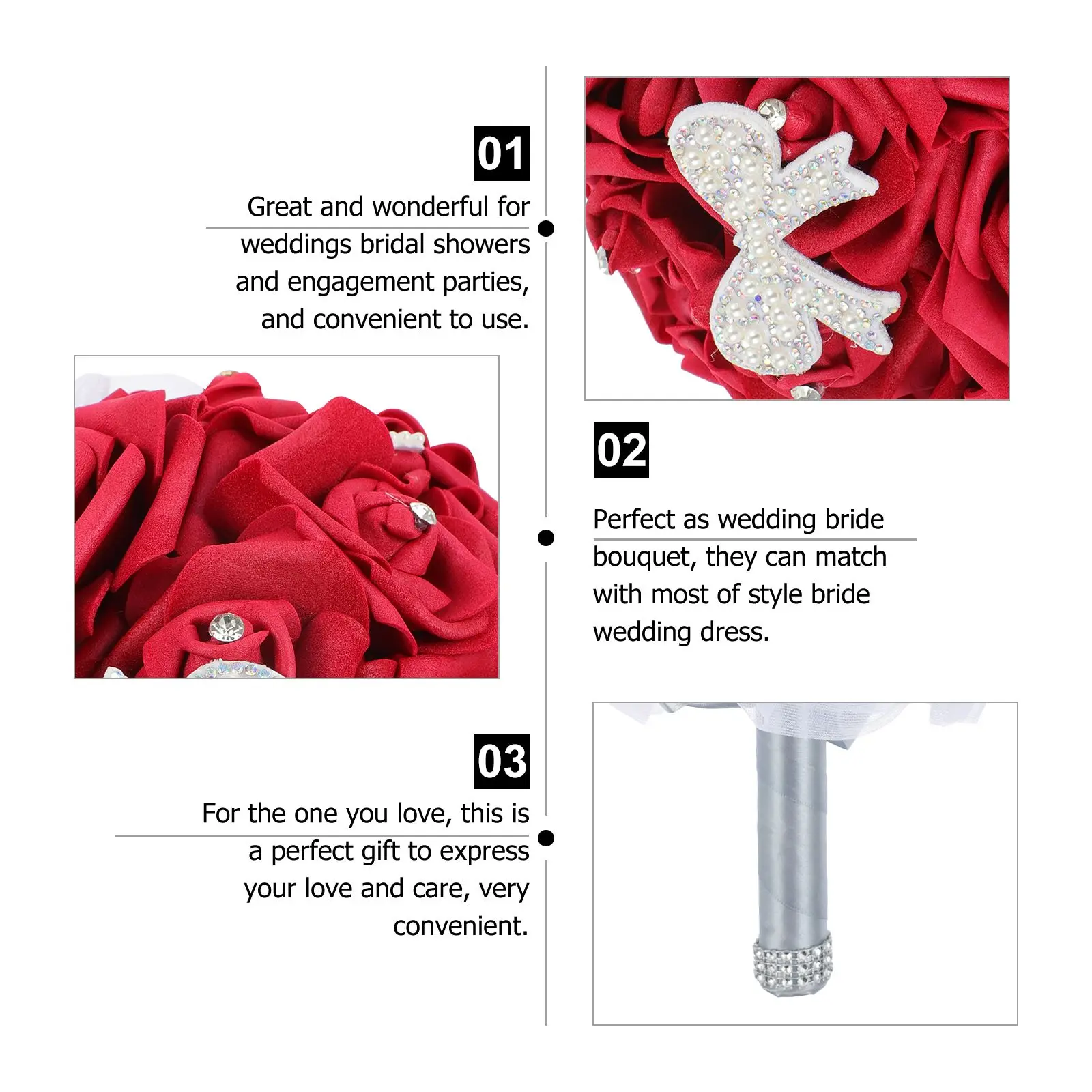 Artificial Flowers Bouquet Bridal Bouquets for Bride Bouquet Photo Prop Handheld Accessories
Artificial Flowers Bouquet Bridal Bouquets for Bride Bouquet Photo Prop Handheld Accessories