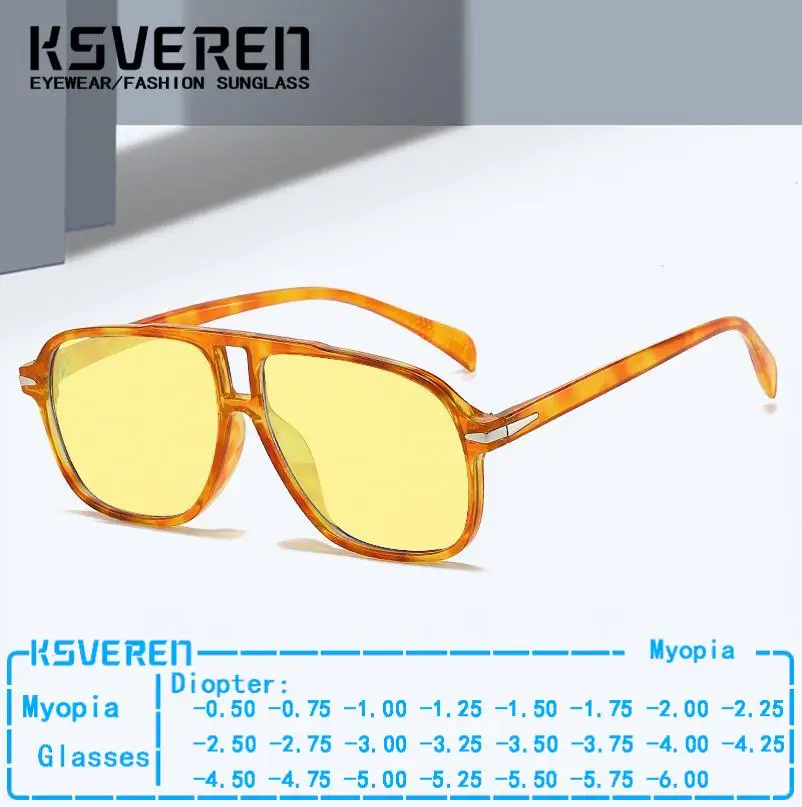 Classic Square Yellow Myopia Sunglasses Unisex Designer Fashion Nearsighted Eyeglasses Shade Pilot Sun Glasses Negative Diopter
Classic Square Yellow Myopia Sunglasses Unisex Designer Fashion Nearsighted Eyeglasses Shade Pilot Sun Glasses Negative Diopter
