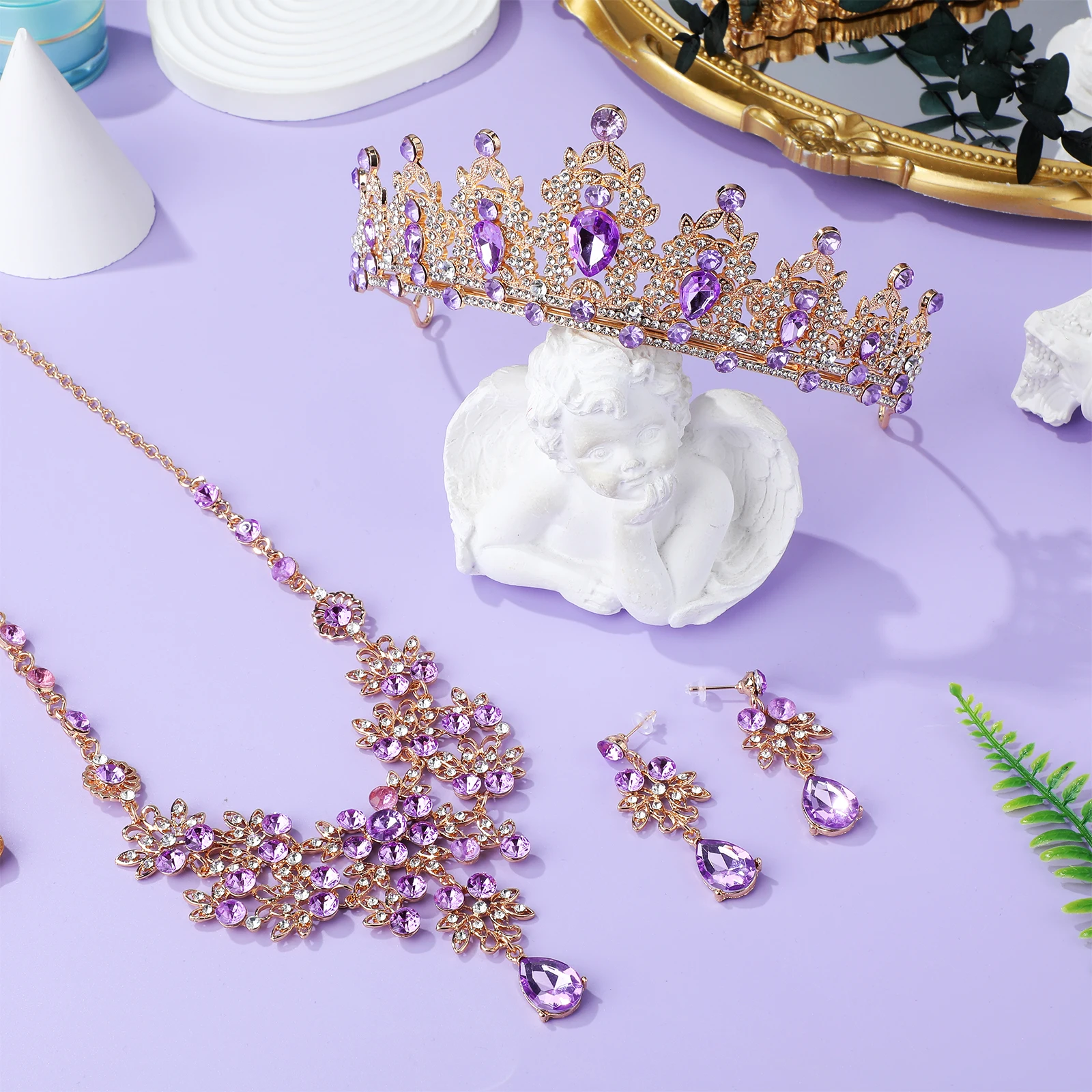 1Set Bridal Crown Necklace Earring Set Wedding Jewelry Bridal Accessories Eye-Catching Premium Material Long-Lasting
1Set Bridal Crown Necklace Earring Set Wedding Jewelry Bridal Accessories Eye-Catching Premium Material Long-Lasting