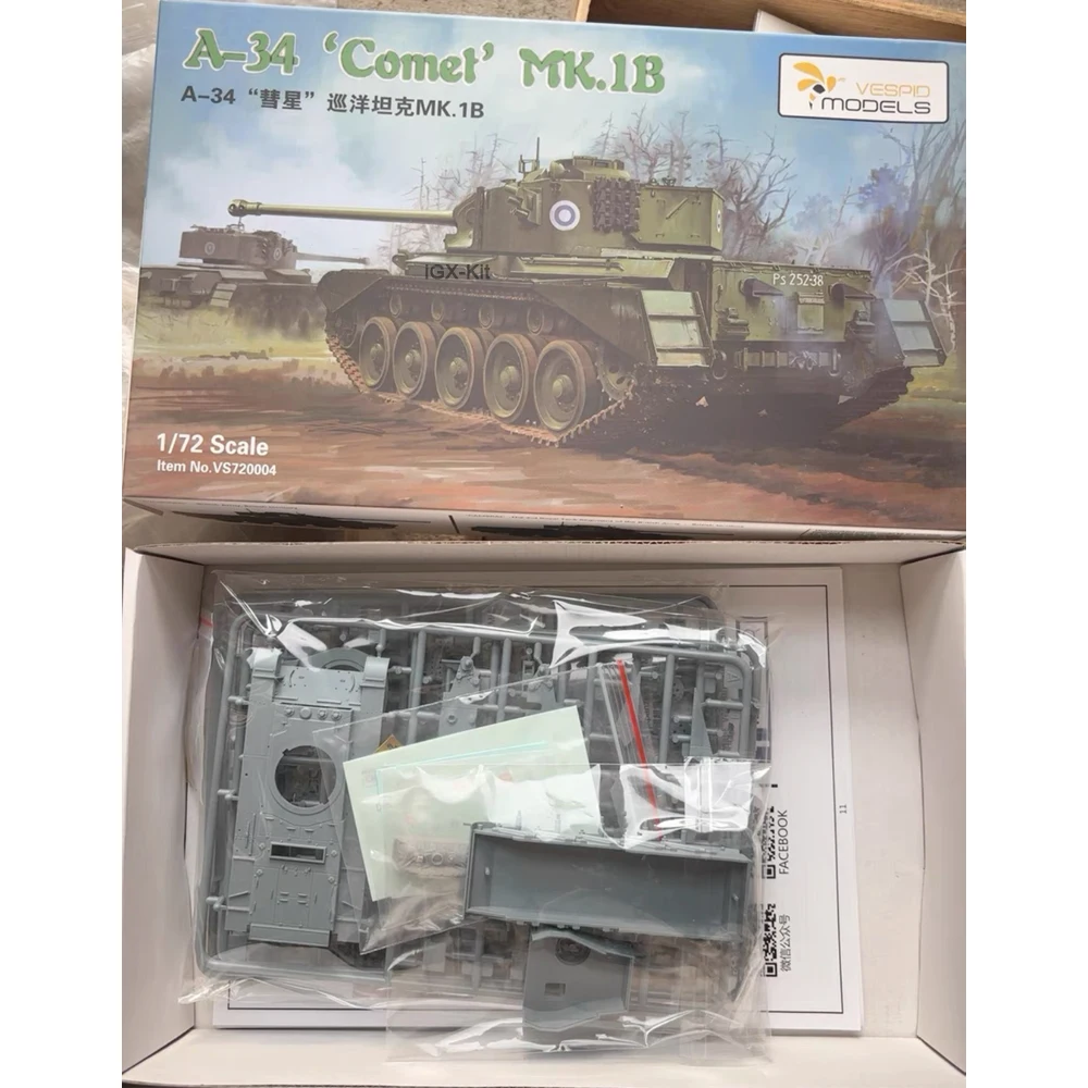 VESPID 720004 1:72 Scale Cruiser Tank A34 COMET Mk IB Tank Craft Plastic Assembly Model Building Kit
VESPID 720004 1:72 Scale Cruiser Tank A34 COMET Mk IB Tank Craft Plastic Assembly Model Building Kit
