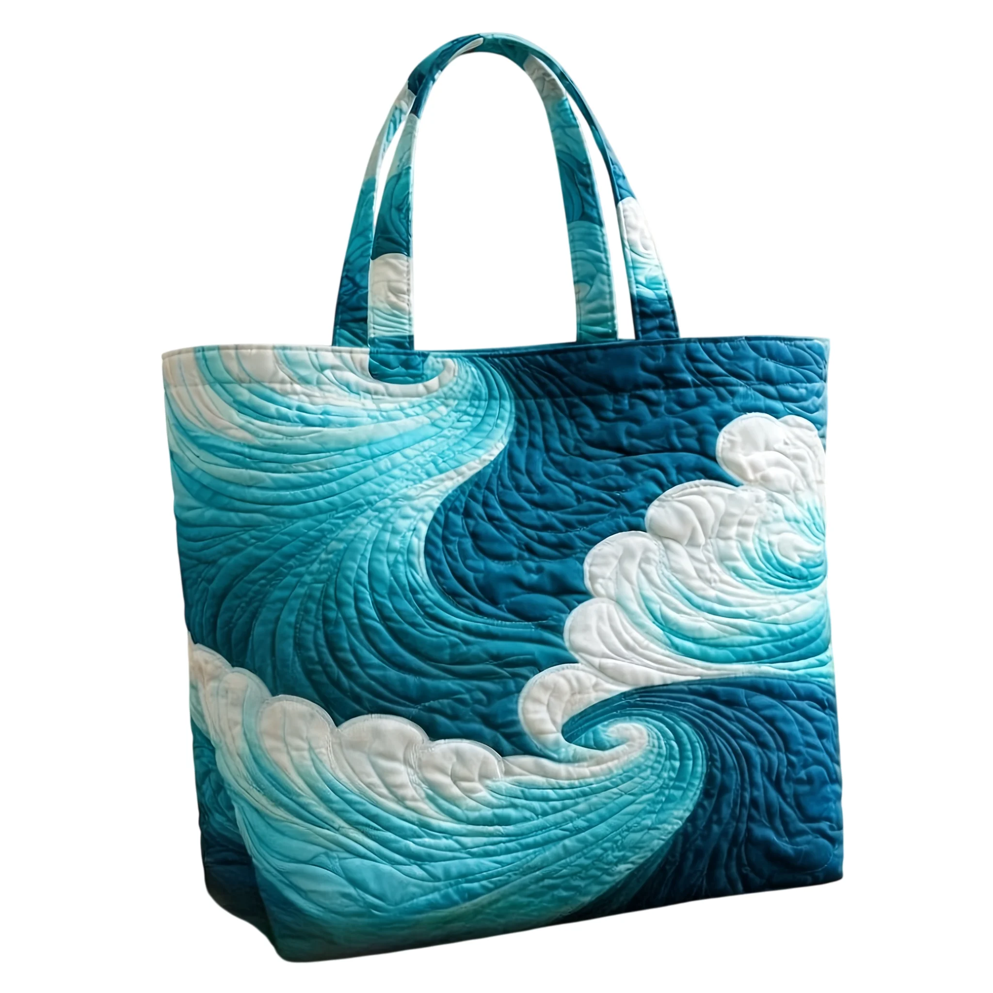 Ocean Wave Art Quilted Tote Bag Durable Reusable Shopping Bag Large Capacity Shoulder Handbag for Shopping Travel
Ocean Wave Art Quilted Tote Bag Durable Reusable Shopping Bag Large Capacity Shoulder Handbag for Shopping Travel