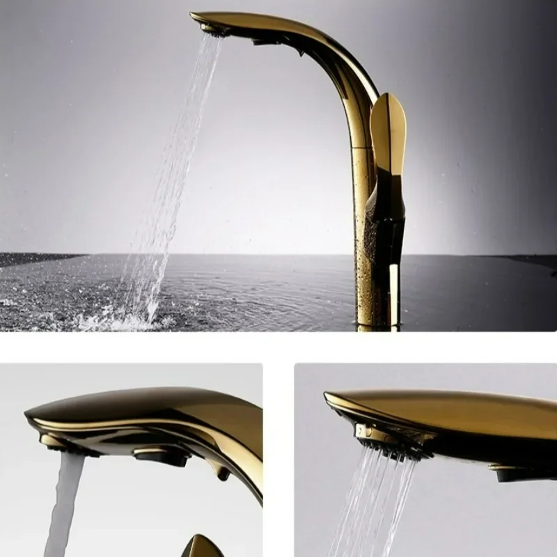 Modern Luxury Pull out Kitchen Faucet Brass Single Handle 2-Function Hot Cold Water Sink Design
Modern Luxury Pull out Kitchen Faucet Brass Single Handle 2-Function Hot Cold Water Sink Design