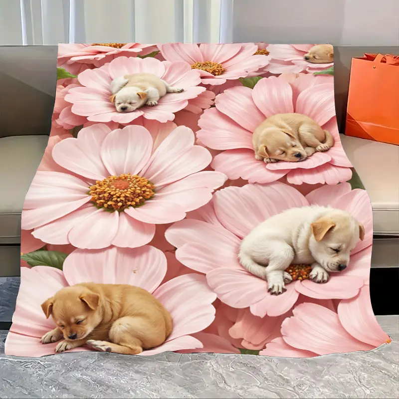 1pc Flannel Blanket Cute Puppies on Pink Flowers Soft Cozy Blanket for Home Decor
1pc Flannel Blanket Cute Puppies on Pink Flowers Soft Cozy Blanket for Home Decor