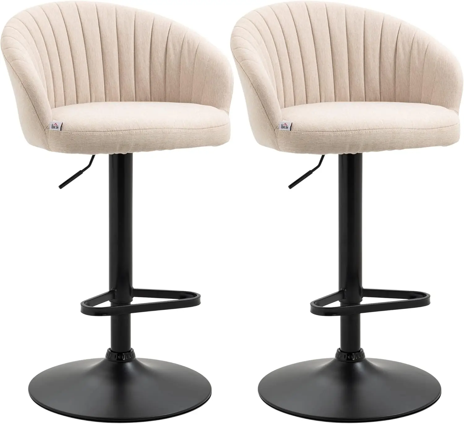 HOMCOM Adjustable Bar Stools Set of 2, Modern Counter Height Barstools, Linen Fabric Upholstered Kitchen Stools with Swivel Seat
HOMCOM Adjustable Bar Stools Set of 2, Modern Counter Height Barstools, Linen Fabric Upholstered Kitchen Stools with Swivel Seat