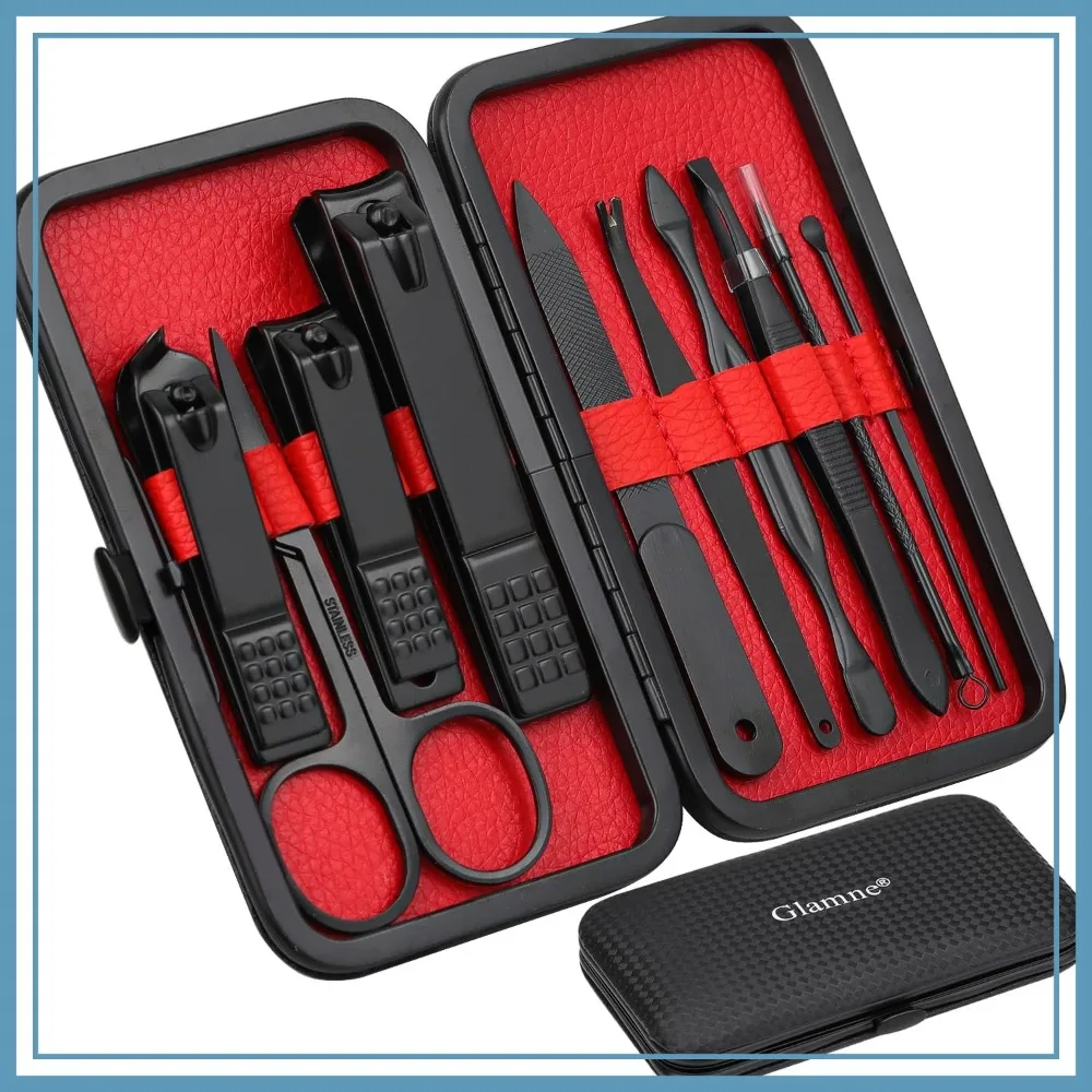 Professional 10-in-1 Stainless Steel Manicure Set with Leather Travel Case, Nail Clippers Kit for Men and Women
Professional 10-in-1 Stainless Steel Manicure Set with Leather Travel Case, Nail Clippers Kit for Men and Women