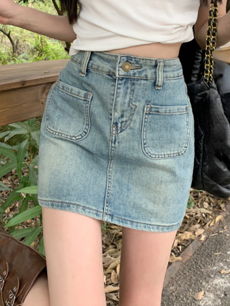 Bule Vintage Fashion Denim Skirt Women Bodycon Y2k Casual Party Mini Skirt Female Pockets Korean Style Elegant Skirt 2023 New
Bule Vintage Fashion Denim Skirt Women Bodycon Y2k Casual Party Mini Skirt Female Pockets Korean Style Elegant Skirt 2023 New
