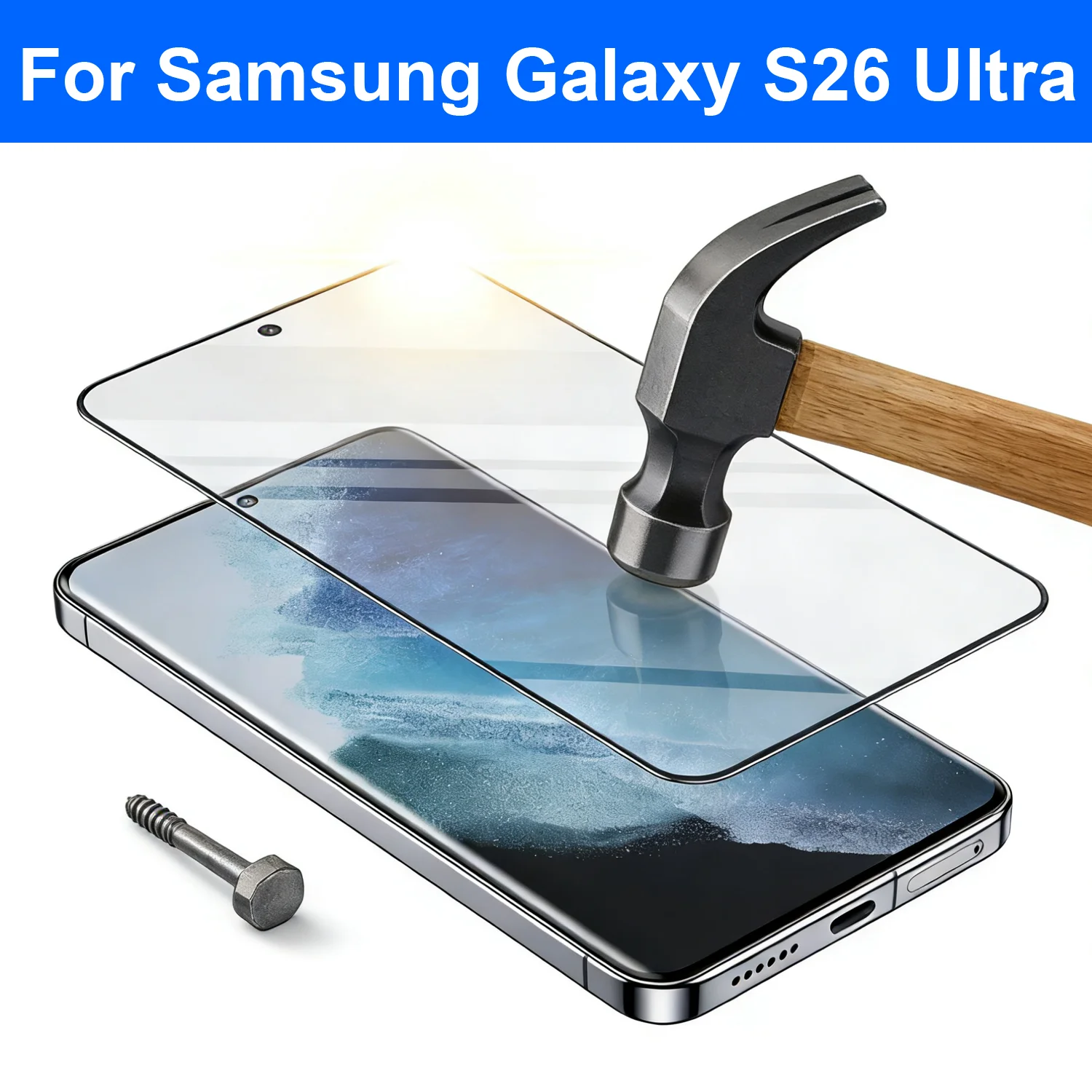 For Samsung Galaxy S26 Ultra,Premium High Definition Clear Full Cover Screen Protector 9H Tempered Glass,Shockproof Screen Film
For Samsung Galaxy S26 Ultra,Premium High Definition Clear Full Cover Screen Protector 9H Tempered Glass,Shockproof Screen Film