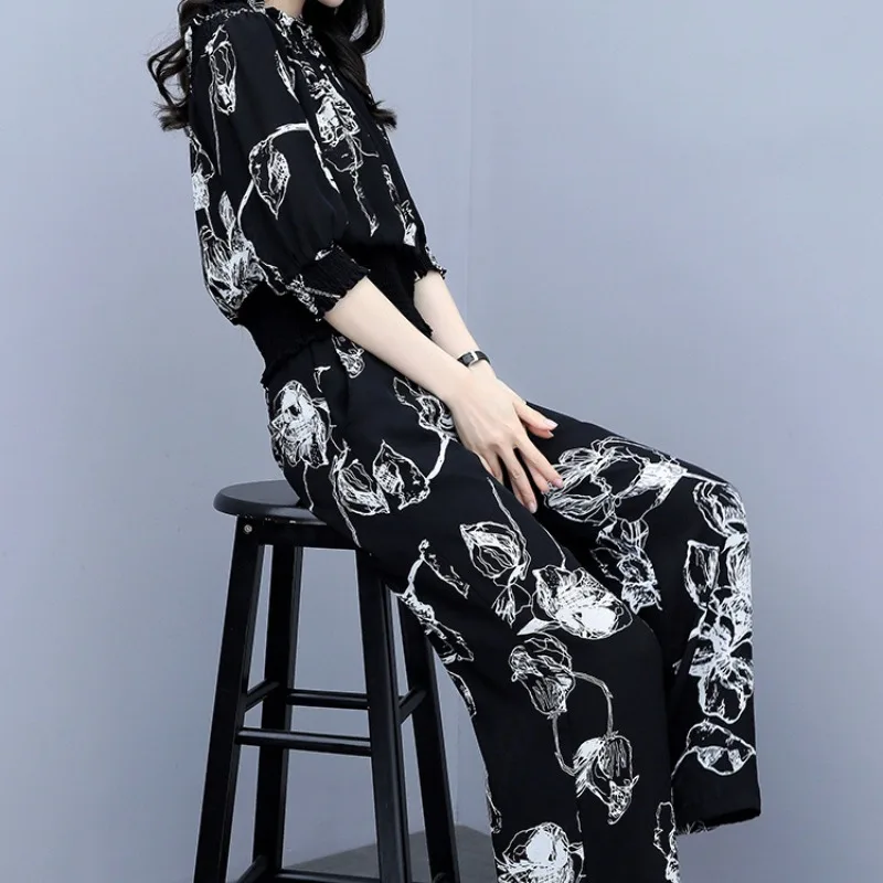 Women's Spring Autumn Floral Print Pullover One Shoulder Shirring Lantern Long Sleeve Jumpsuit Fashion Loose Office Lady Pants
Women's Spring Autumn Floral Print Pullover One Shoulder Shirring Lantern Long Sleeve Jumpsuit Fashion Loose Office Lady Pants