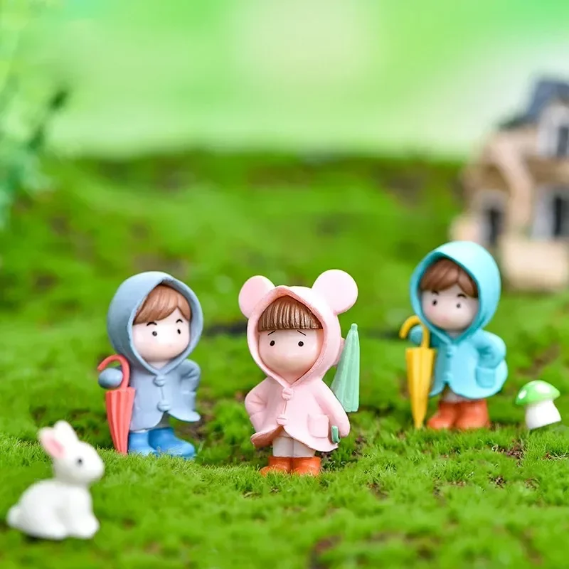 4pc Umbrella Raincoat Girl Boy Figure Decor Pvc Craft Figurine Decoration Miniature Fairy Garden Ornament Pendant DIY Accessory
4pc Umbrella Raincoat Girl Boy Figure Decor Pvc Craft Figurine Decoration Miniature Fairy Garden Ornament Pendant DIY Accessory