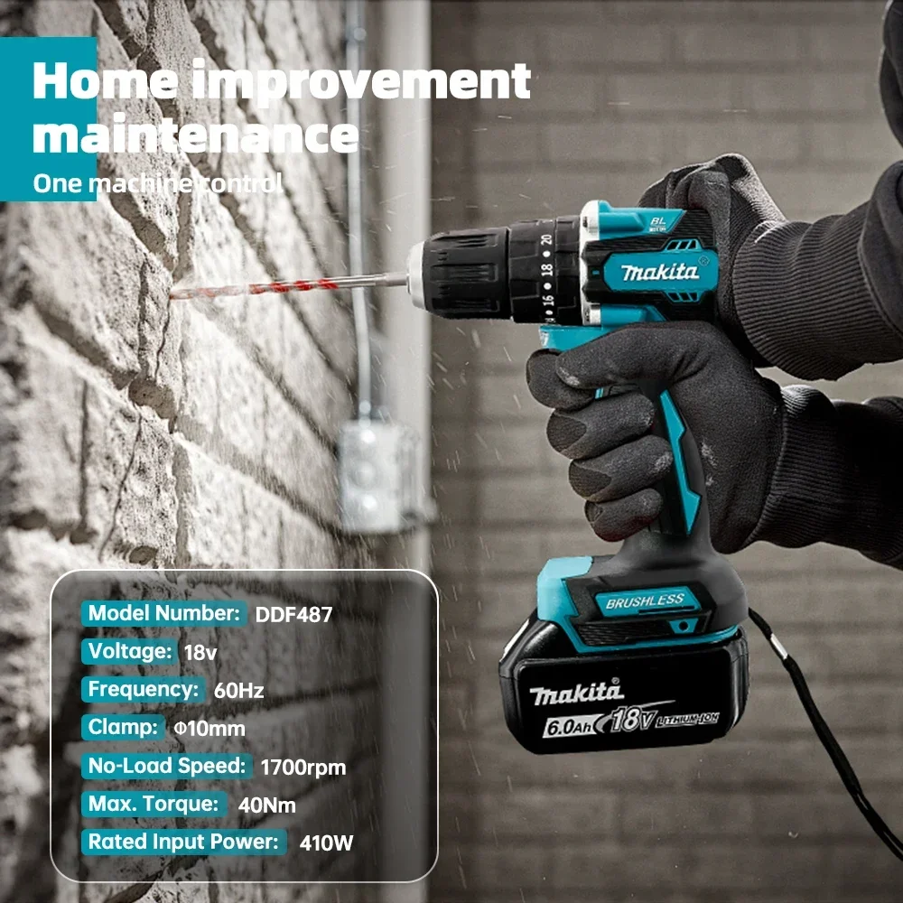 Makita Original DDF487 Cordless Driver Drill Brushless Electric Impact Screwdriver Rechargeable Power Tool 18V
Makita Original DDF487 Cordless Driver Drill Brushless Electric Impact Screwdriver Rechargeable Power Tool 18V