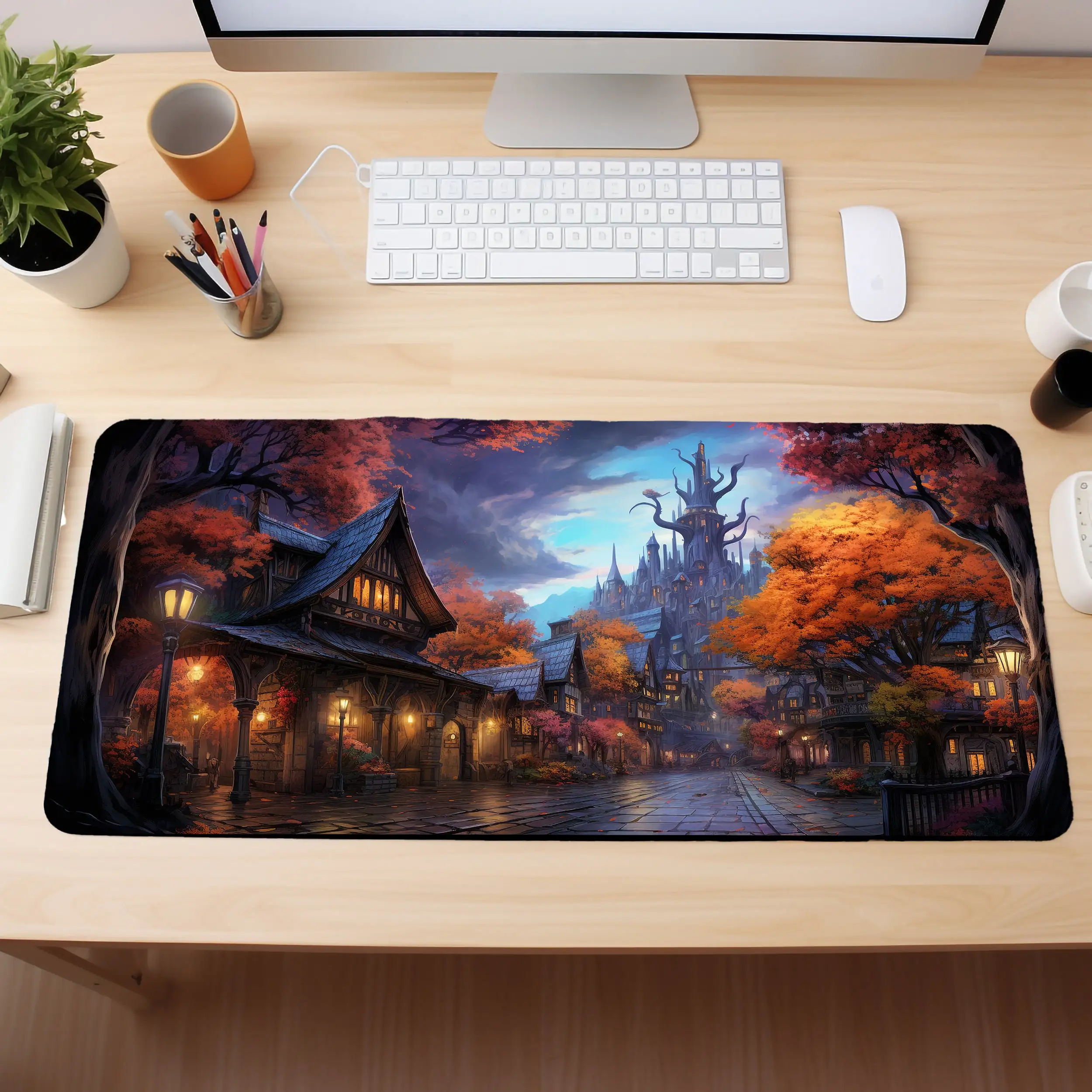 Fantasy Ancient Town Game Player Mousepad,non-slip and Waterproof Mouse Mat,cute Desktop Protector,the Perfect Gift for Friends. 
Fantasy Ancient Town Game Player Mousepad,non-slip and Waterproof Mouse Mat,cute Desktop Protector,the Perfect Gift for Friends.