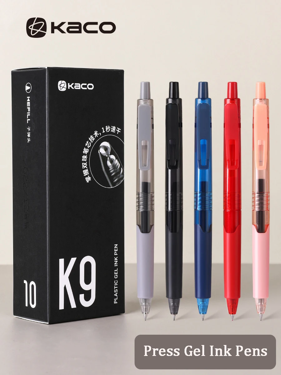 Kaco K9 Quick Dry Gel Pen ,5/10pcs Button 0.5MM Black/Red/Navy Blue Refills High Capacity ballpoint pen set School Office Supply
Kaco K9 Quick Dry Gel Pen ,5/10pcs Button 0.5MM Black/Red/Navy Blue Refills High Capacity ballpoint pen set School Office Supply