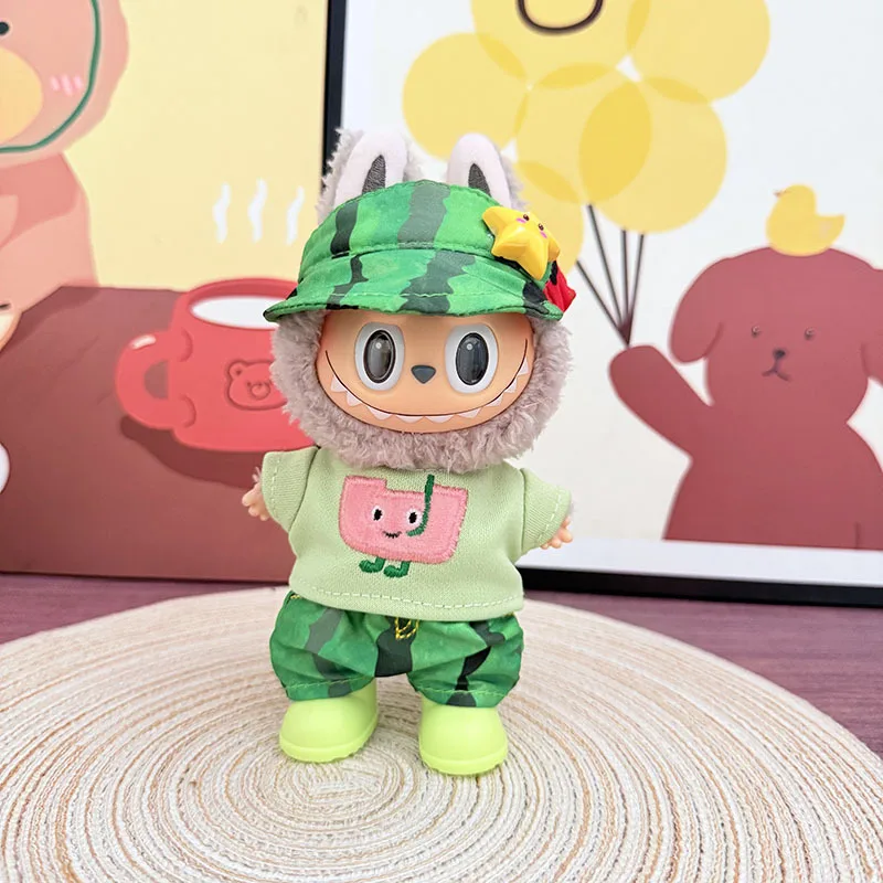 15/17 Cm LABUBU Doll Clothes 1- 3 Gen Fruit Flavor Watermelon Outfit Cute Fresh Watermelon Green Pig Pattern Hat Camera Set
15/17 Cm LABUBU Doll Clothes 1- 3 Gen Fruit Flavor Watermelon Outfit Cute Fresh Watermelon Green Pig Pattern Hat Camera Set