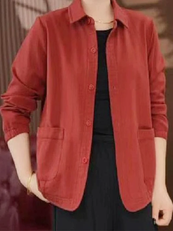Casual Long Sleeve Pure Color Collar Jacket for Mom Middle-Aged Women Spring Autumn New Style Versatile Shirt Top
Casual Long Sleeve Pure Color Collar Jacket for Mom Middle-Aged Women Spring Autumn New Style Versatile Shirt Top
