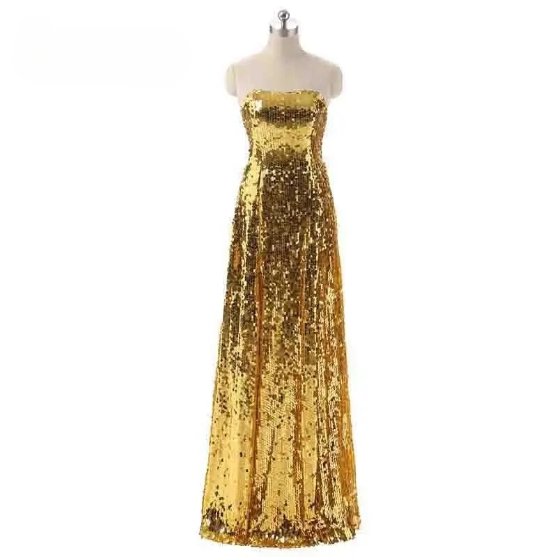 Customized Evening Dress Golden Sequins Strapless A-line Zipper Floor Length Mermaid Trumpet Plus size Woman Party FOrmal Gown
Customized Evening Dress Golden Sequins Strapless A-line Zipper Floor Length Mermaid Trumpet Plus size Woman Party FOrmal Gown