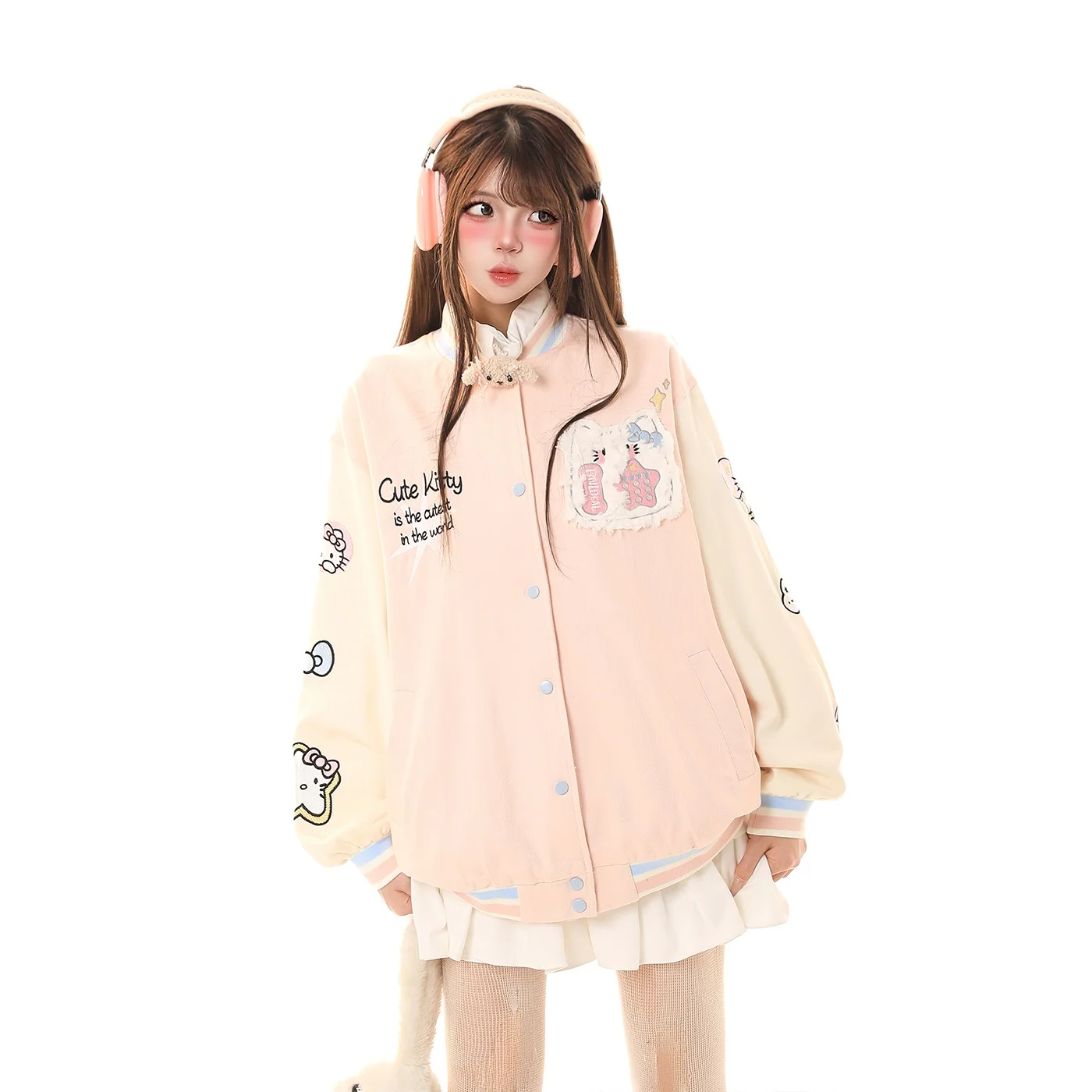 Casual Sle Baseball Jaet Women's Loose Fit Embroidery Cartoon Coat Spring Anti-Aging Sli Versatile Cute Outerwear
Casual Sle Baseball Jaet Women's Loose Fit Embroidery Cartoon Coat Spring Anti-Aging Sli Versatile Cute Outerwear