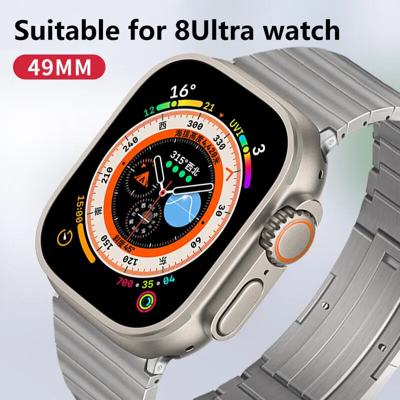 For Apple Watch Series Ultra 49mm Strap Titanium Band For Apple Watch 8 7 6 5 4 3 2 1 SE SE2 45mm 41mm 44mm 42mm 40mm 38mm
For Apple Watch Series Ultra 49mm Strap Titanium Band For Apple Watch 8 7 6 5 4 3 2 1 SE SE2 45mm 41mm 44mm 42mm 40mm 38mm