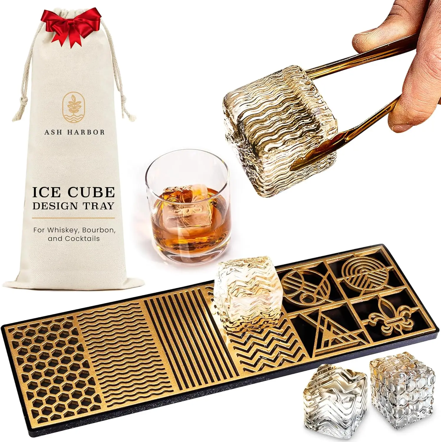 Clear Ice Cube Maker Design Tray - Craft Modern Ice Molds for Bourbon & Cocktails in 5 Seconds - Whiskey Mold Cube Stamp
Clear Ice Cube Maker Design Tray - Craft Modern Ice Molds for Bourbon & Cocktails in 5 Seconds - Whiskey Mold Cube Stamp