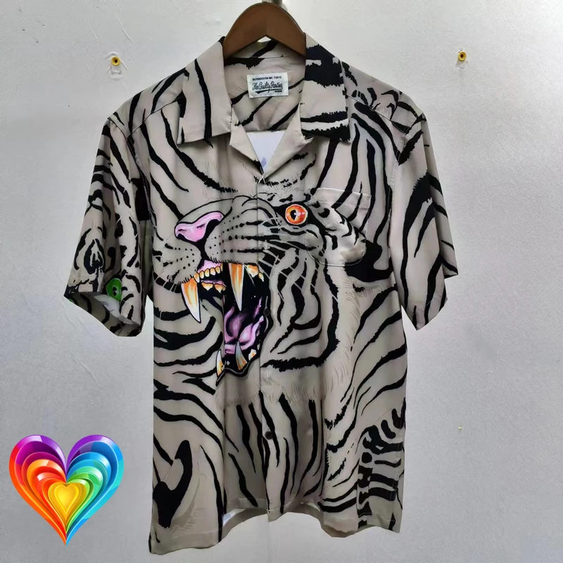 Roar Tiger Print Wacko Maria Pockets Short Sleeve Shirt Summer Men Women Hawaii Beach Loose Soft Shirt Blouse
Roar Tiger Print Wacko Maria Pockets Short Sleeve Shirt Summer Men Women Hawaii Beach Loose Soft Shirt Blouse