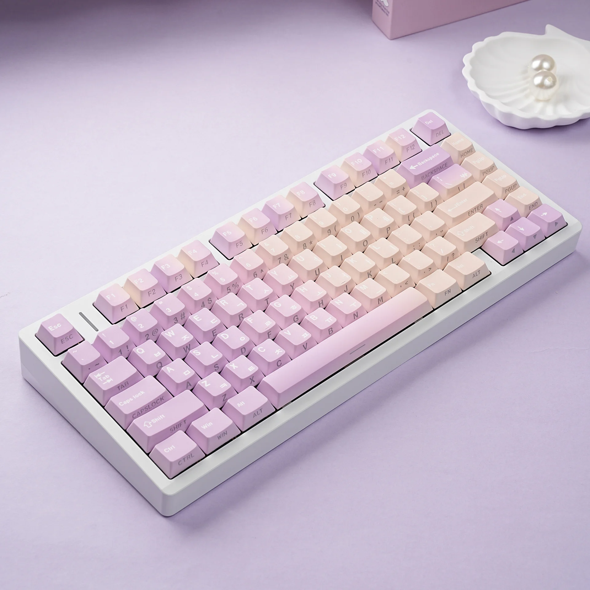 Mashed taro milk tea double engraved translucent Pbt original full set of keycaps French German Western Korean Russian European
Mashed taro milk tea double engraved translucent Pbt original full set of keycaps French German Western Korean Russian European