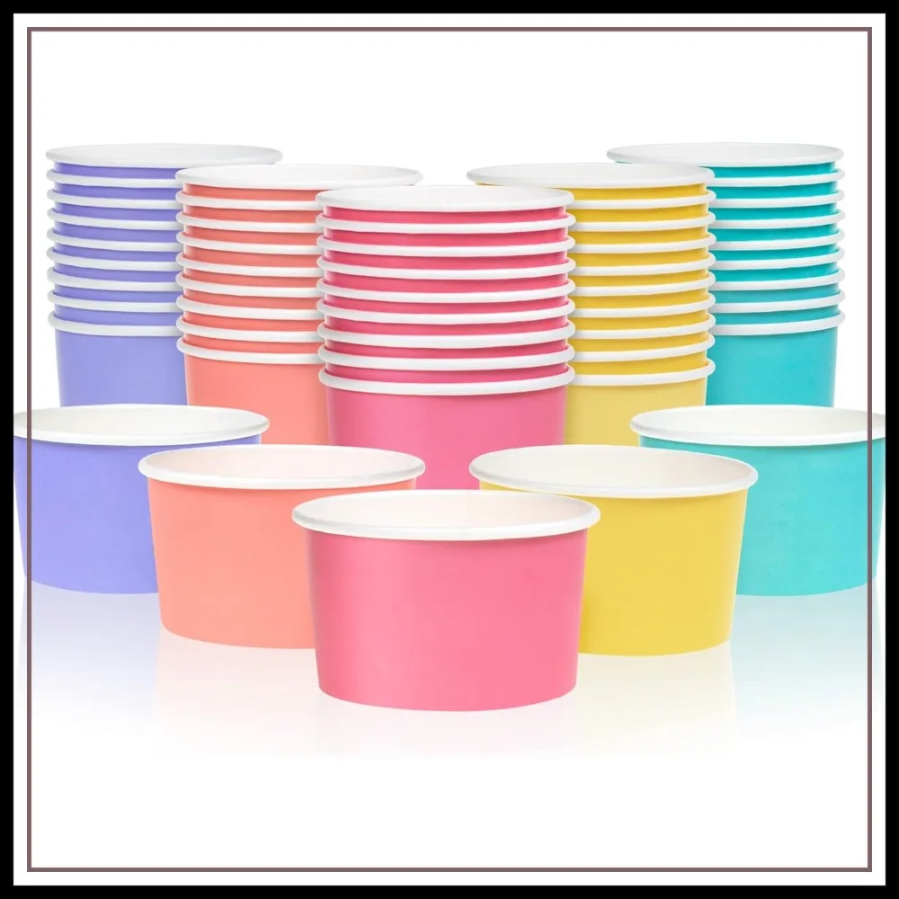MATICAN Paper Ice Cream Cups, 50-Pack 5.5-oz Disposable Dessert Bowls for Hot and Cold, 5 Pastel Colors
MATICAN Paper Ice Cream Cups, 50-Pack 5.5-oz Disposable Dessert Bowls for Hot and Cold, 5 Pastel Colors
