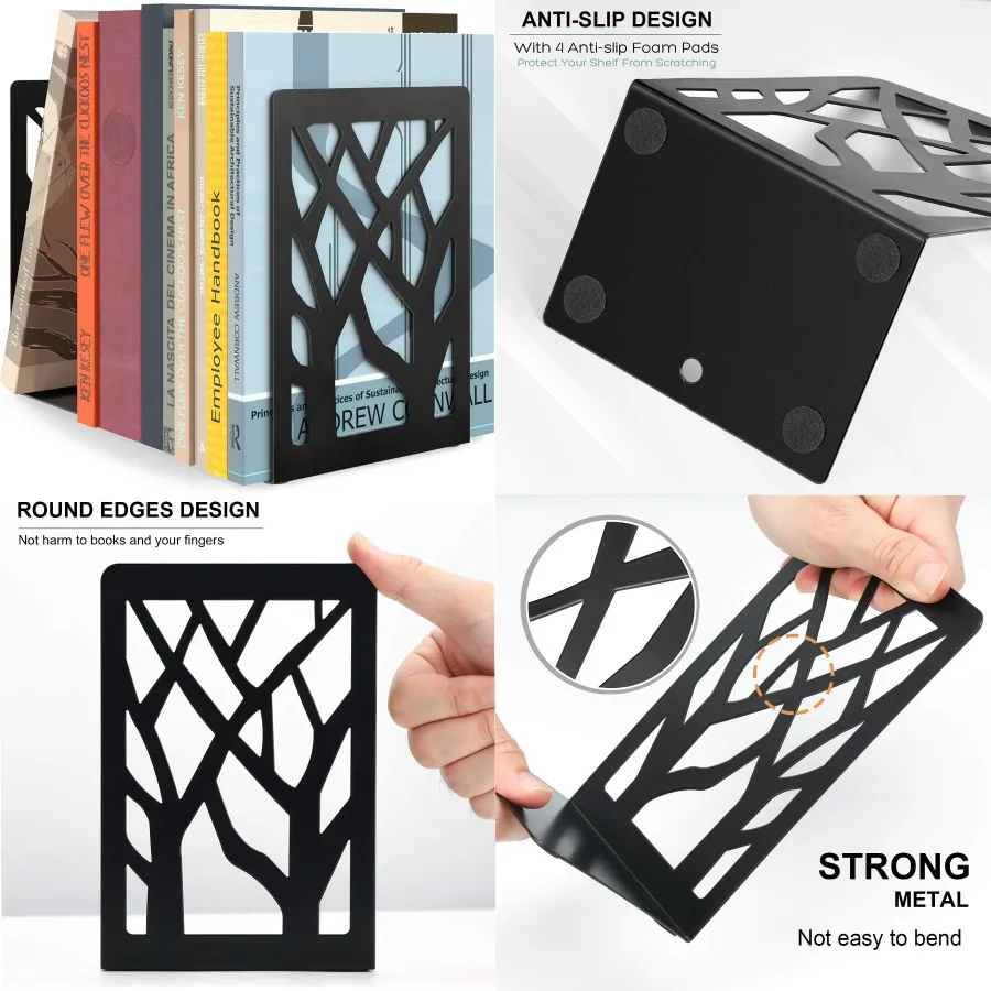 MaxGear Book Ends Tree Design Современные подставки для книг для полок Нескользящая подставка для книг Прочная металлическая пробка для книг для украшения книг/DVD
MaxGear Book Ends Tree Design Современные подставки для книг для полок Нескользящая подставка для книг Прочная металлическая пробка для книг для украшения книг/DVD