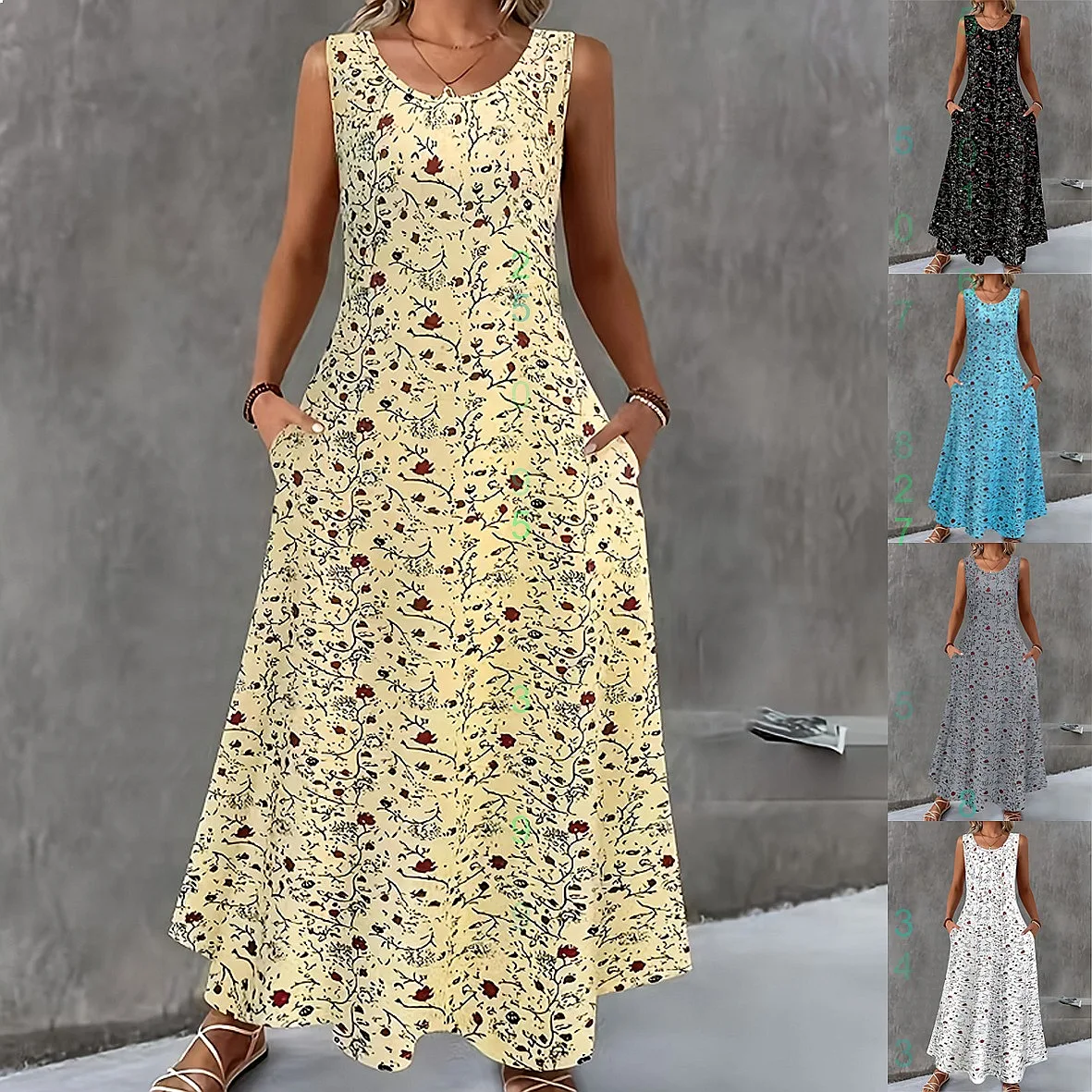 Elegant Sleeveless Printed Dress Spring Summer Casual Floral Dresses for Women Jumpsuit Playsuit Matching Set
Elegant Sleeveless Printed Dress Spring Summer Casual Floral Dresses for Women Jumpsuit Playsuit Matching Set
