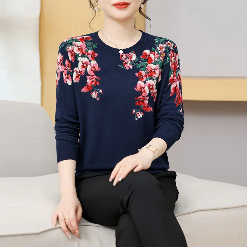 Print Women's Sweaters Spring Autumn Korean Fashion Pullovers Long Sleeve Top Blusas Femme Thin Knitted Sweater Woman
Print Women's Sweaters Spring Autumn Korean Fashion Pullovers Long Sleeve Top Blusas Femme Thin Knitted Sweater Woman