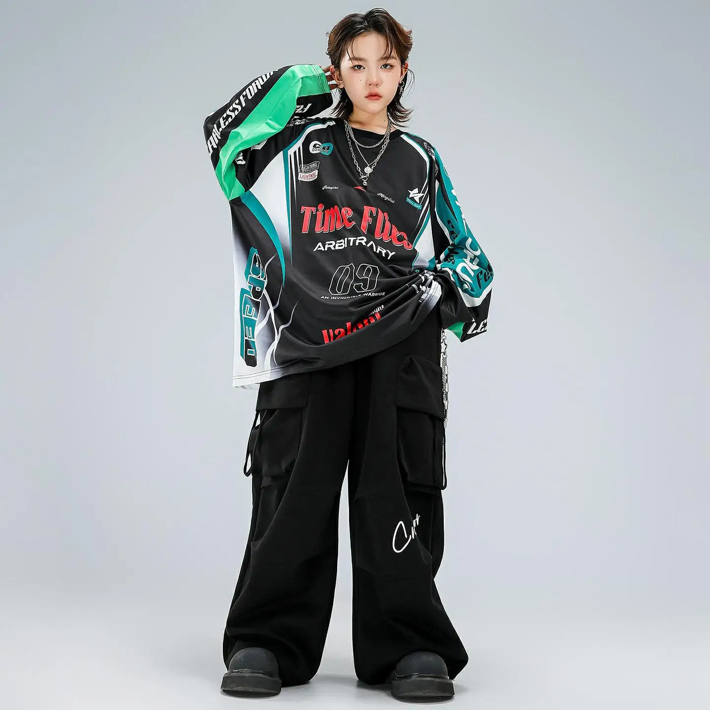 Kid Kpop Hip Hop Clothing Blue Black Print Sweatshirt Top Casual Parachute Cargo Pants for Girl Boy Street Dance Costume Clothes
Kid Kpop Hip Hop Clothing Blue Black Print Sweatshirt Top Casual Parachute Cargo Pants for Girl Boy Street Dance Costume Clothes