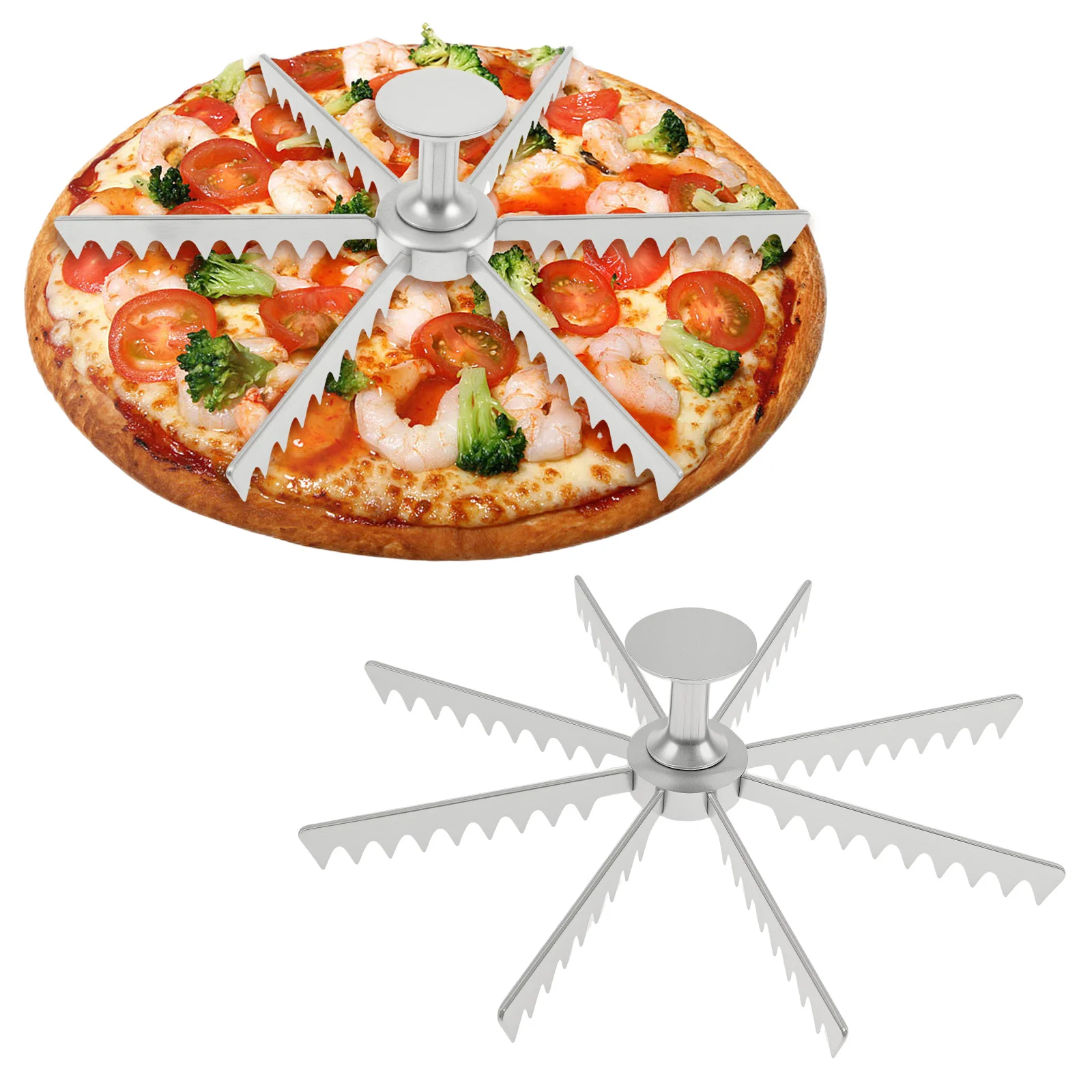 Aluminium Alloy Pizza Cutter Accurate Division Pizza Marker 6 and 8 Equal Portion Cake Divider Saving Cutting Effort for Pastry
Aluminium Alloy Pizza Cutter Accurate Division Pizza Marker 6 and 8 Equal Portion Cake Divider Saving Cutting Effort for Pastry
