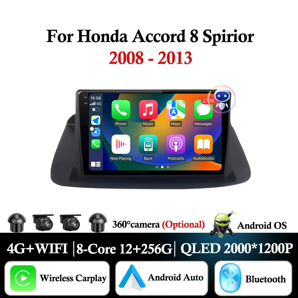 Autoradio for Honda Accord 8 Spirior 2008 - 2013 Car Radio Audio Multimedia Player GPS Navigation WiFi DSP Stereo Bluetooth
Autoradio for Honda Accord 8 Spirior 2008 - 2013 Car Radio Audio Multimedia Player GPS Navigation WiFi DSP Stereo Bluetooth