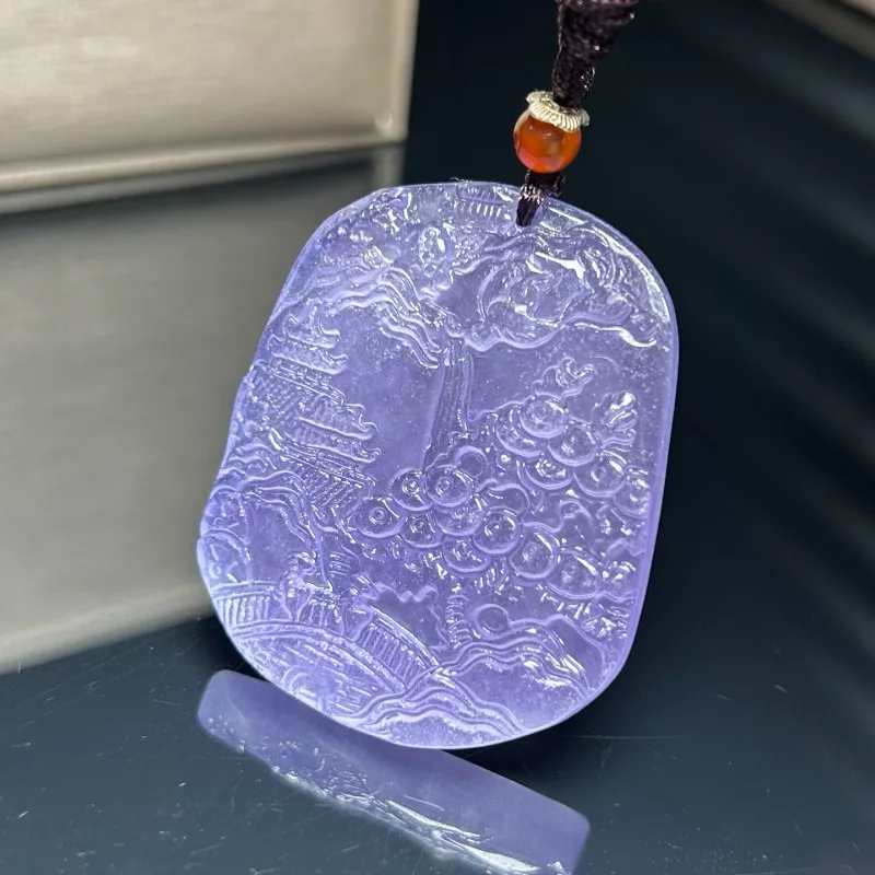 Exquisite Natural High-ice Purple Landscape Brand Pendant, Elegant Temperament Necklace
Exquisite Natural High-ice Purple Landscape Brand Pendant, Elegant Temperament Necklace