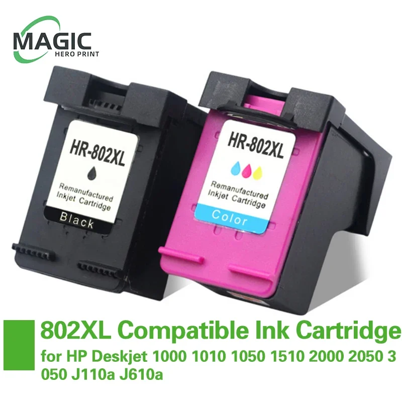 Magic Hero 802XL Premium Remanufactured Color Inkjet Ink Cartridge for HP Deskjet 1000 1010 1050 1510 2000 2050 3050 J110a J610a
Magic Hero 802XL Premium Remanufactured Color Inkjet Ink Cartridge for HP Deskjet 1000 1010 1050 1510 2000 2050 3050 J110a J610a