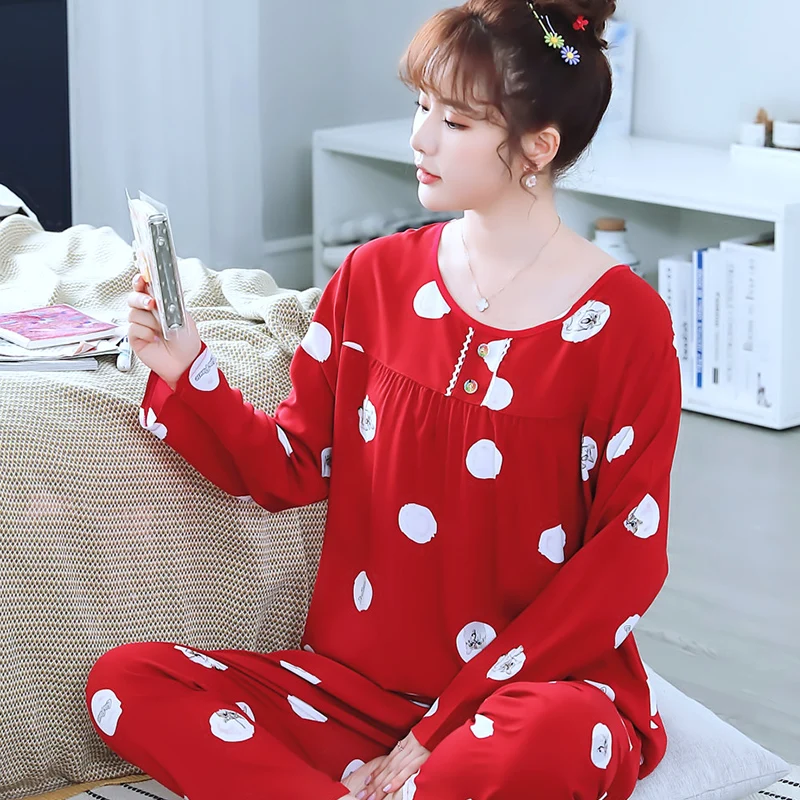 Pajama Sets Women Long Sleeve Casual Sleepwear Breathable Printed Homewear Loose Plus Size Sweet Korean Style Fashion Female New
Pajama Sets Women Long Sleeve Casual Sleepwear Breathable Printed Homewear Loose Plus Size Sweet Korean Style Fashion Female New