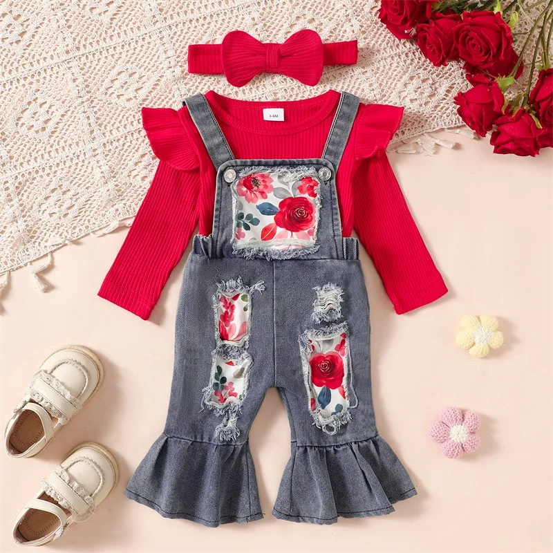 SUNSIOM 0-18 Months Baby Girl 2Pcs Clothes Fall Outfits Long Sleeve Ruffle Romper Floral Denim Overalls Set Infant Cute Clothing
SUNSIOM 0-18 Months Baby Girl 2Pcs Clothes Fall Outfits Long Sleeve Ruffle Romper Floral Denim Overalls Set Infant Cute Clothing
