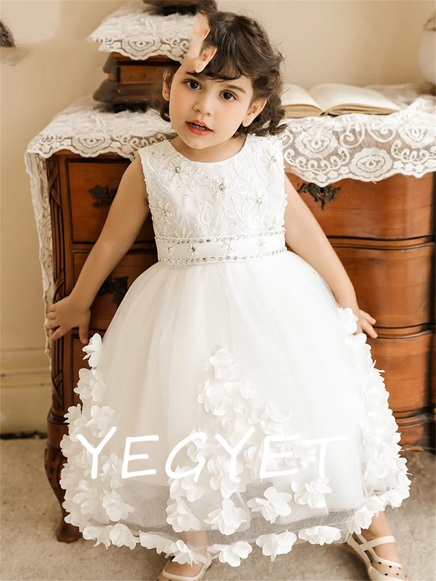 O-Neck Girls Princess Dresses Little Child Flower Girls Wedding Party Dresses Tulle Lace Royal Puffy Girl Dresses With Bow
O-Neck Girls Princess Dresses Little Child Flower Girls Wedding Party Dresses Tulle Lace Royal Puffy Girl Dresses With Bow