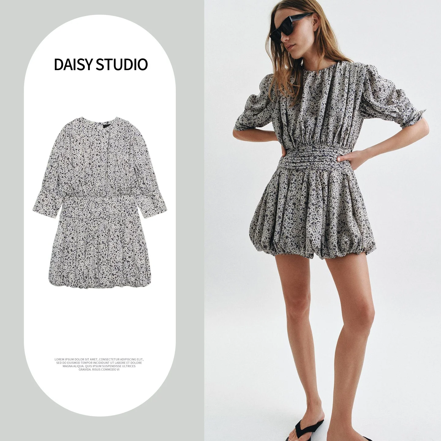Summer New Women's Balloon Hem Pleated Waist Cinched Retro Print Short Dress Korean Style Polyester Fiber Bubble Sleeve A-Lin...
Summer New Women's Balloon Hem Pleated Waist Cinched Retro Print Short Dress Korean Style Polyester Fiber Bubble Sleeve A-Lin...