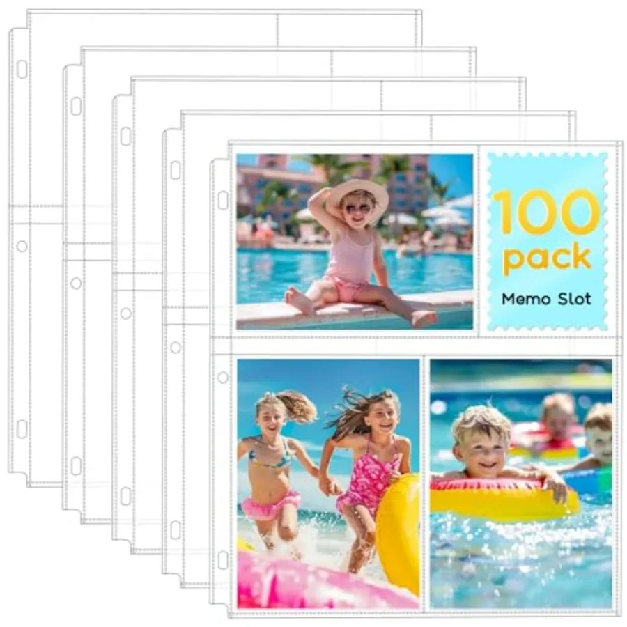 100 Pack 4x6 Photo Sleeves for 3 Ring Binder - 600 Photos Clear Album Refill Pages Acid Free Plastic Archival Protector Sleeves
100 Pack 4x6 Photo Sleeves for 3 Ring Binder - 600 Photos Clear Album Refill Pages Acid Free Plastic Archival Protector Sleeves