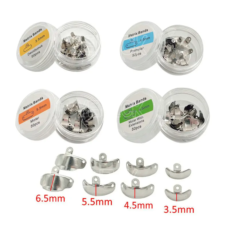 Dental Metal Matrices Bands with Holes Sectional Contoured Bands Tofflemire Stuck 50pcs /100pcs Optional
Dental Metal Matrices Bands with Holes Sectional Contoured Bands Tofflemire Stuck 50pcs /100pcs Optional