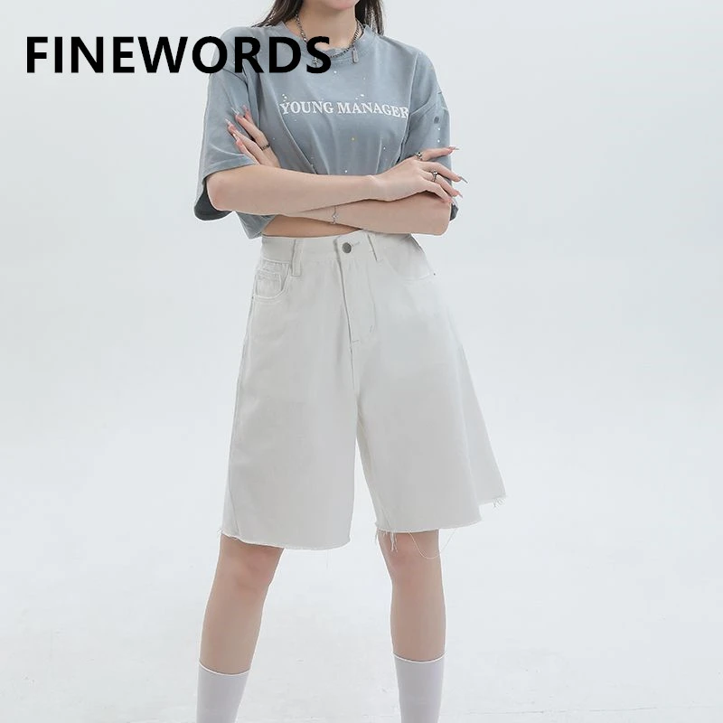 FINEWORDS Vintage Summer Wide Leg Shorts Jeans Easymatch Streetwear Denim Shorts Loose Solid High Waist Middle Shorts
FINEWORDS Vintage Summer Wide Leg Shorts Jeans Easymatch Streetwear Denim Shorts Loose Solid High Waist Middle Shorts