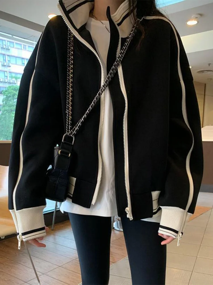 Women Jackets Stand Collar Zipper Coats Cardigan Patchwork Pockets Full Sleeve Casual Jacket Spring Autumn 2025 Sporty
Women Jackets Stand Collar Zipper Coats Cardigan Patchwork Pockets Full Sleeve Casual Jacket Spring Autumn 2025 Sporty