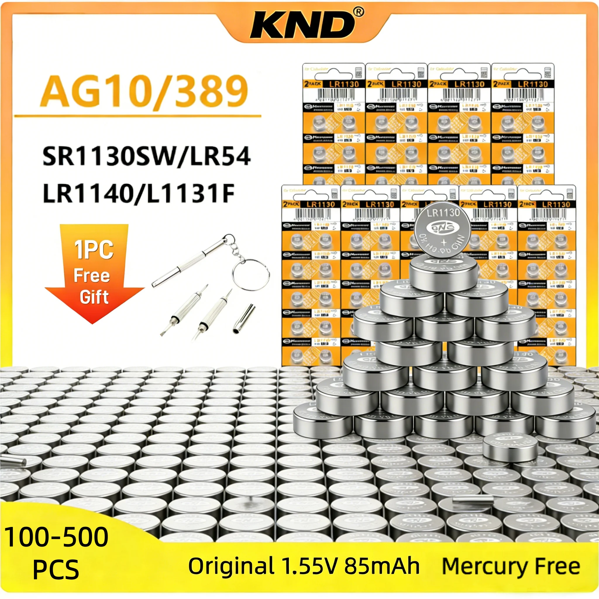Батарейки LR54 LR1130 AG10 (389A L1131 SR1130) 1.55V, 100-500 шт., долговечные, без ртути, кнопочные, для устройств AG10
Батарейки LR54 LR1130 AG10 (389A L1131 SR1130) 1.55V, 100-500 шт., долговечные, без ртути, кнопочные, для устройств AG10