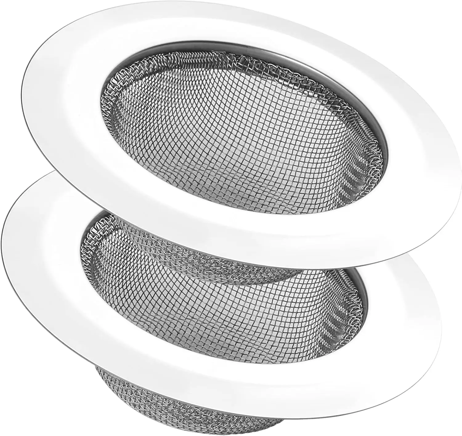 2 Pack Kitchen Sink Strainer, Stainless Steel Mesh, 4.5" Wide Rim, Anti-Clogging Drain Cover
2 Pack Kitchen Sink Strainer, Stainless Steel Mesh, 4.5" Wide Rim, Anti-Clogging Drain Cover