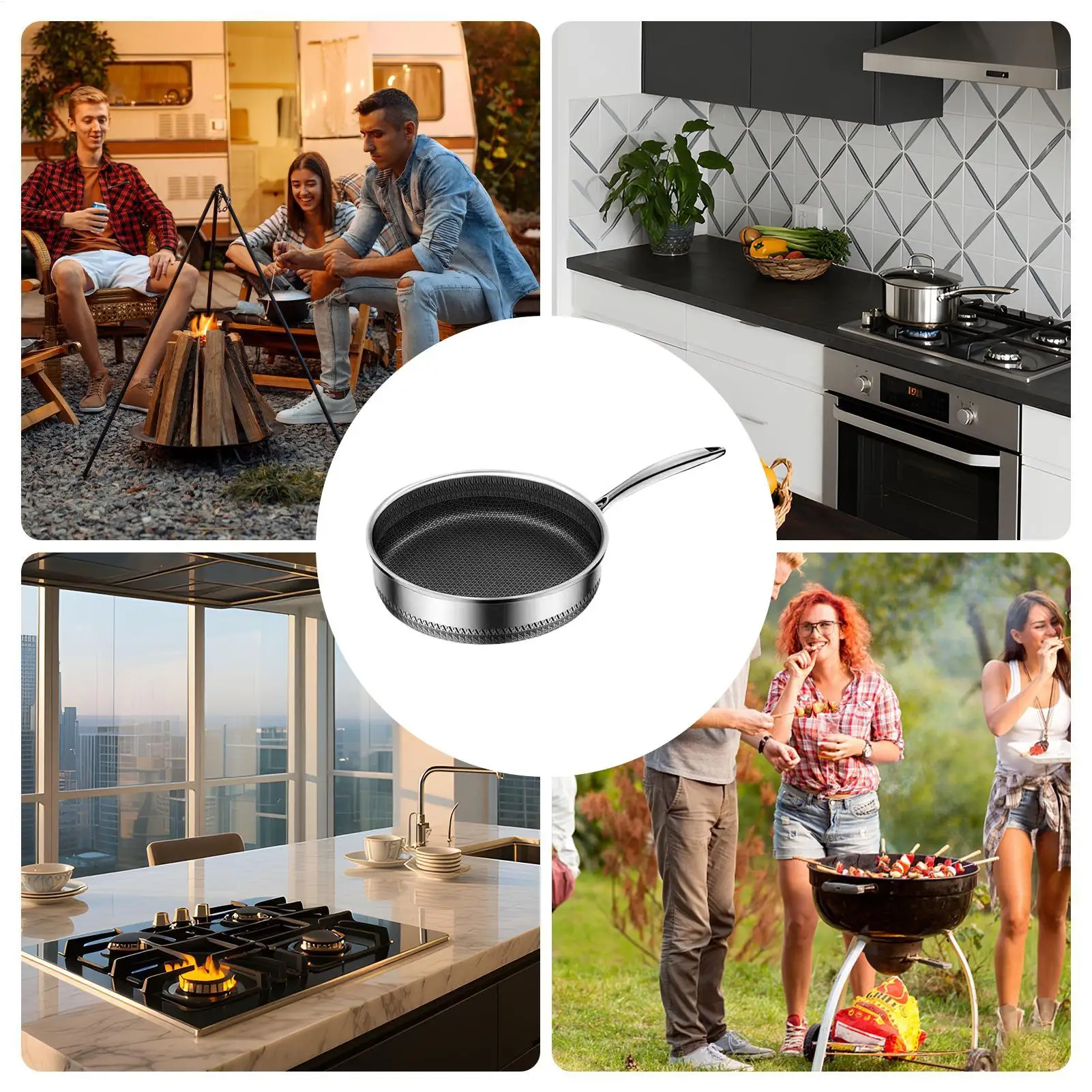 Non Stick Frying Pans Stainless Steel Cooking Pan Kitchen Cookware For Steak Cooking Omelette Pancake Fish Stir-fry Baking 
Non Stick Frying Pans Stainless Steel Cooking Pan Kitchen Cookware For Steak Cooking Omelette Pancake Fish Stir-fry Baking