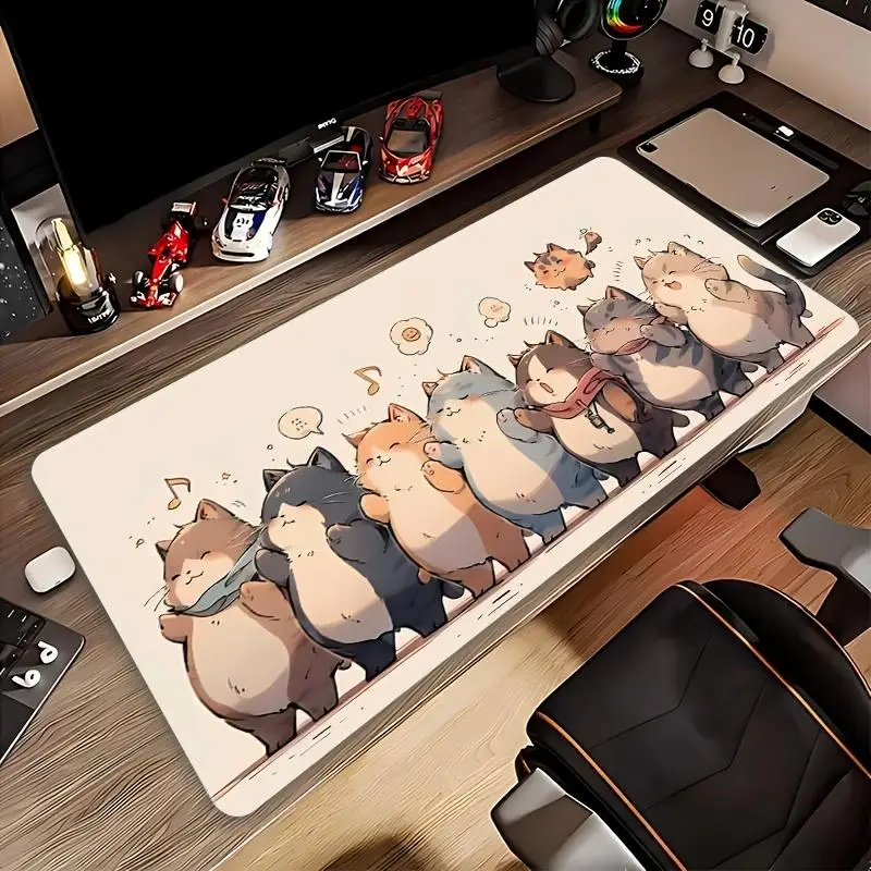 Милый коврик для мыши с поющими котиками, большой настольный коврик для геймеров, нескользящая резиновая основа, коврик для клавиатуры, офисный коврик
Милый коврик для мыши с поющими котиками, большой настольный коврик для геймеров, нескользящая резиновая основа, коврик для клавиатуры, офисный коврик
