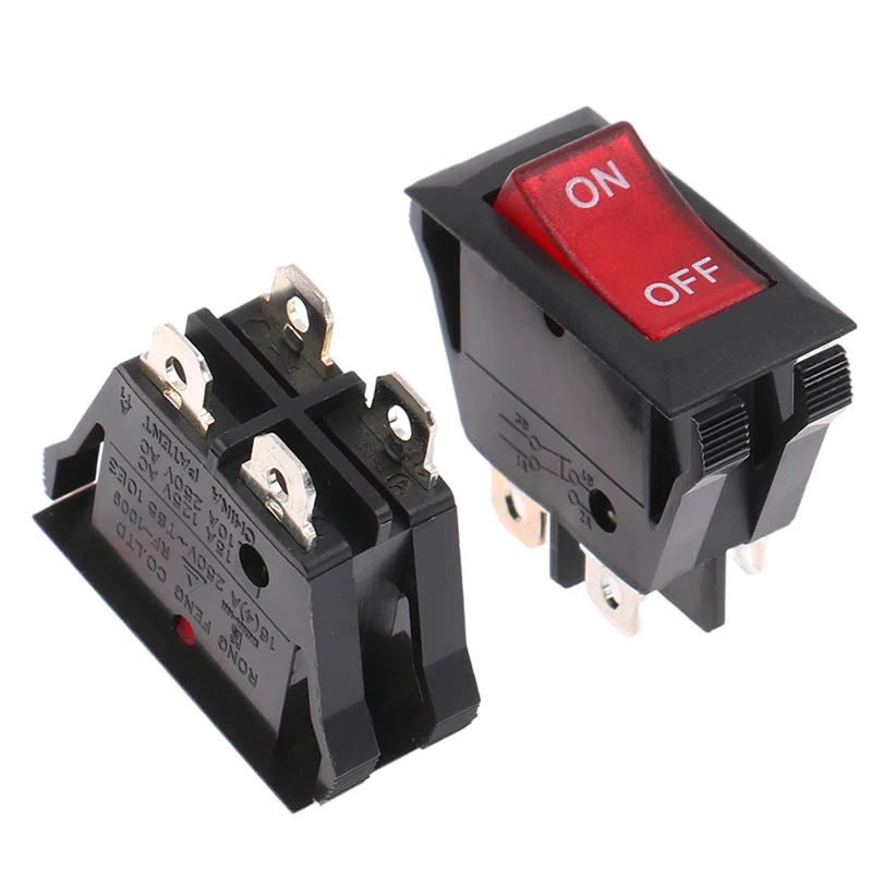 4Plug Power Rocker Switch RF-1009 16A Control Switch With Led Light For Rongfeng ON/OFF/I/O Switch