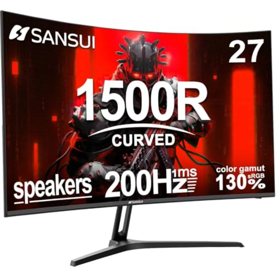 27 Inch Curved Gaming Monitor 200Hz 1ms FHD 1080P with Speakers 1500R FreeSync HDR 130 sRGB Low Blue Light HDMI DP VESA Metal S
27 Inch Curved Gaming Monitor 200Hz 1ms FHD 1080P with Speakers 1500R FreeSync HDR 130 sRGB Low Blue Light HDMI DP VESA Metal S